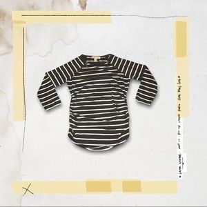 MICHAEL KORS Top,Stripe w/ Top Zippers 3/4 Sle…